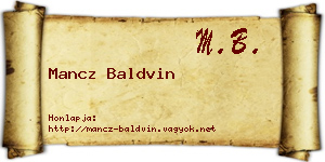 Mancz Baldvin névjegykártya